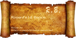 Rosenfeld Bence névjegykártya